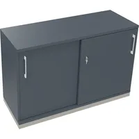 Soennecken Schiebetürenschrank endless 820119382, abschließbar, 2 OH, lavagrau, 120x78,1x44,2cm (BxHxT) 4003969073319 Soennecken
