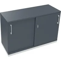 Soennecken Schiebetürenschrank endless 820119482, abschließbar, 2 OH, lavagrau, 120x78,1x44,2cm (BxHxT) 4003969073203 Soennecken