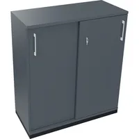 Soennecken Schiebetürenschrank endless 820119582, abschließbar, 3 OH, lavagrau, 100x113,3x44,2cm (BxHxT) 4003969070486 Soennecken