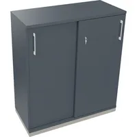 Soennecken Schiebetürenschrank endless 820119682, abschließbar, 3 OH, lavagrau, 100x113,3x44,2cm (BxHxT) 4003969070400 Soennecken