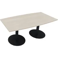 Soennecken Besprechungstisch communication, 72cm (H), 180x80/90cm (BxT), Tonnenform, akazie hell / anthrazit metallic 4003969064676 Soennec