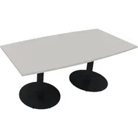 Soennecken Besprechungstisch communication, 72cm (H), 180x80/90cm (BxT), Tonnenform, lichtgrau / anthrazit metallic 4003969064683 Soennecke