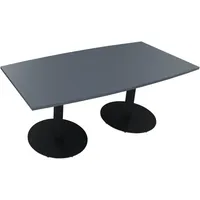 Soennecken Besprechungstisch communication, 72cm (H), 180x80/90cm (BxT), Tonnenform, lavagrau / anthrazit metallic 4003969064836 Soennecken