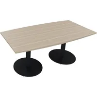 Soennecken Besprechungstisch communication, 72cm (H), 180x80/90cm (BxT), Tonnenform, eiche natur / anthrazit metallic 4003969064850 Soennec
