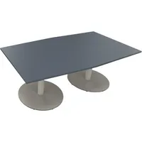 Soennecken Besprechungstisch communication, 72cm (H), 200x100/110cm (BxT), Tonnenform, lavagrau / silber 4003969064782 Soennecken
