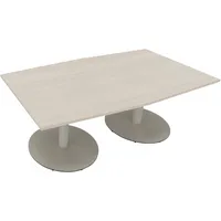 Konferenztisch communication 2.000 x 720 x 1.000/1.100 mm (B x H x T) silberaluminium