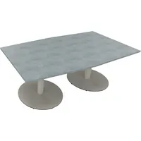 Soennecken Besprechungstisch communication, 72cm (H), 200x100/110cm (BxT), Tonnenform, beton hell / silber 4003969064843 Soennecken