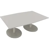Soennecken Besprechungstisch communication, 72cm (H), 200x100/110cm (BxT), Tonnenform, lichtgrau / silber 4003969064867 Soennecken