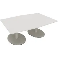 Konferenztisch communication 2.000 x 720 x 1.000/1.100 mm (B x H x T) silberaluminium