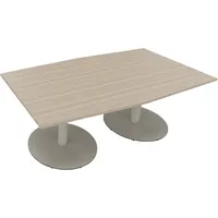 Konferenztisch communication 2.000 x 720 x 1.000/1.100 mm (B x H x T) silberaluminium