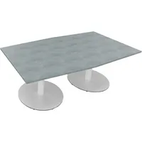 Soennecken Besprechungstisch communication, 72cm (H), 200x100/110cm (BxT), Tonnenform, beton hell / weiß 4003969064751 Soennecken