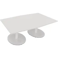 Soennecken Besprechungstisch communication, 72cm (H), 200x100/110cm (BxT), Tonnenform, weiß / weiß 4003969064942 Soennecken