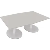 Soennecken Besprechungstisch communication, 72cm (H), 200x100/110cm (BxT), Tonnenform, lichtgrau / weiß 4003969064744 Soennecken