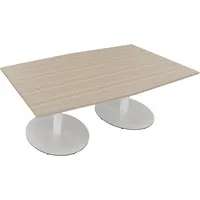 Soennecken Besprechungstisch communication, 72cm (H), 200x100/110cm (BxT), Tonnenform, eiche natur / weiß 4003969064829 Soennecken