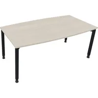 Soennecken Besprechungstisch communication, höhenverstellbar 68-82cm (H), 180x80/90cm (BxT), Tonnenform, akazie hell / anthrazit metallic 4