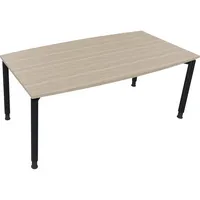 Soennecken Besprechungstisch communication, höhenverstellbar 68-82cm (H), 180x80/90cm (BxT), Tonnenform, eiche natur / anthrazit metallic 4