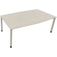 Soennecken Besprechungstisch communication 810018672, höhenverstellbar 68-82cm (H), 200x100/110cm (BxT), Tonnenform, akazie hell / silber 4
