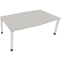 Soennecken Besprechungstisch communication 810018181, höhenverstellbar 68-82cm (H), 180x80/90cm (BxT), Tonnenform, lichtgrau / weiß 4003969