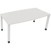 Soennecken Besprechungstisch communication 810018101, höhenverstellbar 68-82cm (H), 180x80/90cm (BxT), Tonnenform, weiß / weiß 400396906530