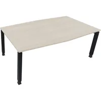 Soennecken Besprechungstisch communication 810018272, höhenverstellbar 68-82cm (H), 200x100/110cm (BxT), Tonnenform, akazie hell / anthrazi