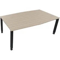 Soennecken Besprechungstisch communication 810018271, höhenverstellbar 68-82cm (H), 200x100/110cm (BxT), Tonnenform, eiche natur / anthrazi