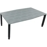 Soennecken Besprechungstisch communication 810018283, höhenverstellbar 68-82cm (H), 200x100/110cm (BxT), Tonnenform, beton hell / anthrazit