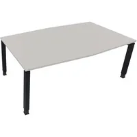 Soennecken Besprechungstisch communication 810018281, höhenverstellbar 68-82cm (H), 200x100/110cm (BxT), Tonnenform, lichtgrau / anthrazit
