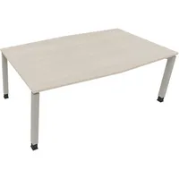 Soennecken Besprechungstisch communication 810018372, höhenverstellbar 68-82cm (H), 200x100/110cm (BxT), Tonnenform, akazie hell / silber 4