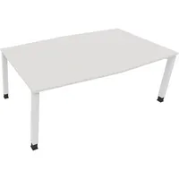 Soennecken Besprechungstisch communication 810018401, höhenverstellbar 68-82cm (H), 200x100/110cm (BxT), Tonnenform, weiß / weiß 4003969065