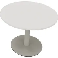 Soennecken Besprechungstisch communication, 72cm (H), 100x100cm (BxT), rund, weiß / silber 4003969065833 Soennecken