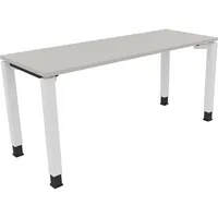 Soennecken Schreibtisch All in One, manuell höhenverstellbar, 68-82cm (H), 160x60cm (BxT), rechteckig, lichtgrau / weiß 4003969076686 Soenn