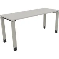 Soennecken Schreibtisch All in One, manuell höhenverstellbar, 68-82cm (H), 160x60cm (BxT), rechteckig, lichtgrau / silberaluminium 40039690