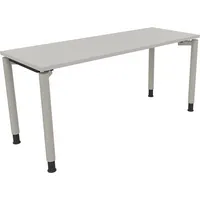Soennecken Schreibtisch All in One, manuell höhenverstellbar, 68-82cm (H), 160x60cm (BxT), rechteckig, lichtgrau / silberaluminium 40039690
