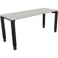 Soennecken Schreibtisch All in One, manuell höhenverstellbar, 68-82cm (H), 160x60cm (BxT), rechteckig, lichtgrau / anthrazit metallic 40039