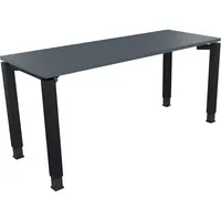 Soennecken Schreibtisch All in One, manuell höhenverstellbar, 68-82cm (H), 160x60cm (BxT), rechteckig, lavagrau / anthrazit metallic 400396