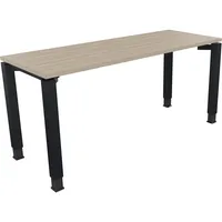 Soennecken Schreibtisch All in One, manuell höhenverstellbar, 68-82cm (H), 160x60cm (BxT), rechteckig, eiche natur / anthrazit metallic 400