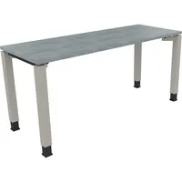 Soennecken Schreibtisch All in One, manuell höhenverstellbar, 68-82cm (H), 160x60cm (BxT), rechteckig, beton hell / silberaluminium 4003969