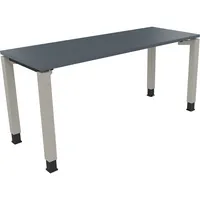 Soennecken Schreibtisch All in One, manuell höhenverstellbar, 68-82cm (H), 160x60cm (BxT), rechteckig, lavagrau / silberaluminium 400396907