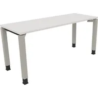 Soennecken Schreibtisch All in One, manuell höhenverstellbar, 68-82cm (H), 160x60cm (BxT), rechteckig, weiß / silberaluminium 4003969076754