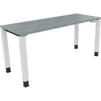 Soennecken Schreibtisch All in One, manuell höhenverstellbar, 68-82cm (H), 160x70cm (BxT), rechteckig, beton hell / weiß 4003969076709 Soen