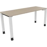 Soennecken Schreibtisch All in One, manuell höhenverstellbar, 68-82cm (H), 160x60cm (BxT), rechteckig, eiche natur / weiß 4003969076679 Soe