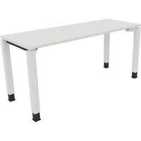 Soennecken Schreibtisch All in One, manuell höhenverstellbar, 68-82cm (H), 160x60cm (BxT), rechteckig, weiß / weiß 4003969076761 Soennecken