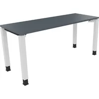 Soennecken Schreibtisch All in One, manuell höhenverstellbar, 68-82cm (H), 160x60cm (BxT), rechteckig, lavagrau / weiß 4003969076723 Soenne