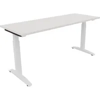 Soennecken Schreibtisch All in One, manuell höhenverstellbar, 65-85cm (H), 160x60cm (BxT), rechteckig, weiß / weiß 4003969072770 Soennecken
