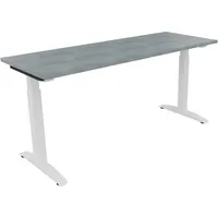 Soennecken Schreibtisch All in One, manuell höhenverstellbar, 65-85cm (H), 160x60cm (BxT), rechteckig, beton hell / weiß 4003969072732 Soen