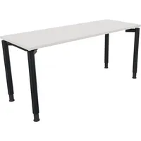 Soennecken Schreibtisch All in One, manuell höhenverstellbar, 68-82cm (H), 160x60cm (BxT), rechteckig, weiß / anthrazit metallic 4003969081