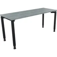 Soennecken Schreibtisch All in One, manuell höhenverstellbar, 68-82cm (H), 160x60cm (BxT), rechteckig, beton hell / anthrazit metallic 4003