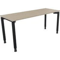 Soennecken Schreibtisch All in One, manuell höhenverstellbar, 68-82cm (H), 160x60cm (BxT), rechteckig, eiche natur / anthrazit metallic 400