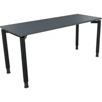 Soennecken Schreibtisch All in One, manuell höhenverstellbar, 68-82cm (H), 160x60cm (BxT), rechteckig, lavagrau / anthrazit metallic 400396