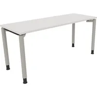 Soennecken Schreibtisch All in One, manuell höhenverstellbar, 68-82cm (H), 160x60cm (BxT), rechteckig, weiß / silberaluminium 4003969081895
